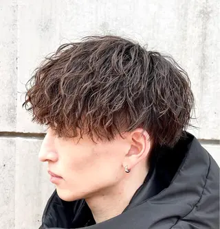ミディアム パーマ メンズ かずき 💈毛流れ💈のヘアスタイル