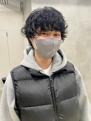 ショート カラー パーマ ヘアアレンジ メンズ ハイトーン/レイヤー 🌸さくらのヘアスタイル