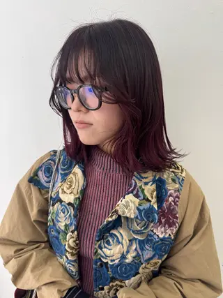 ミディアム カラー特化型美容師 保住のヘアスタイル