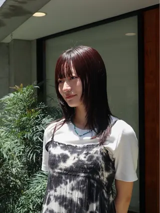 セミロング カラー 中川 楓馬のヘアスタイル