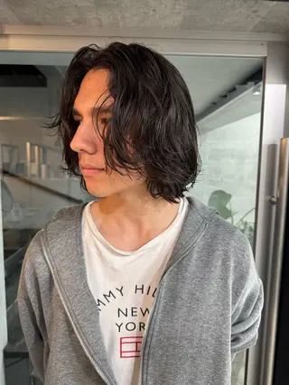 ミディアム パーマ メンズ 表参道/中明度カラー /レイヤー/Youのヘアスタイル