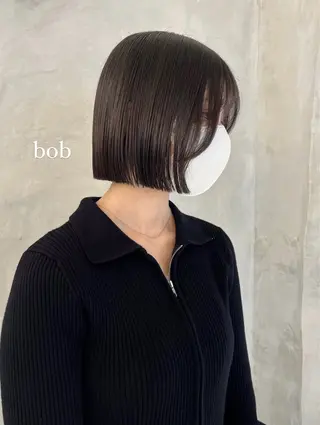 ショート effect横浜所属・切りっぱなしボブ/ 艶カラー/綾莉のヘアスタイル