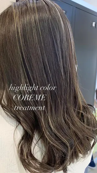 セミロング カラー 似合わせカラー/艶 髪質改善/ヨシザキのヘアスタイル