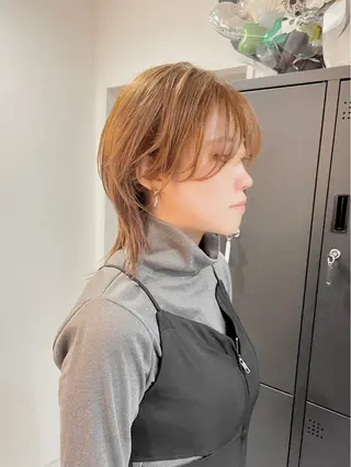 ミディアム Homey Kyoto所属・透明感カラー、暖色 似合わせレイヤー矢作のヘアスタイル