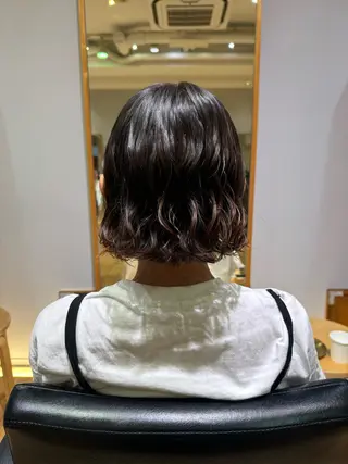 ショート コテ巻き風/ボブ パーマ🌼杉田 萌恵のヘアスタイル