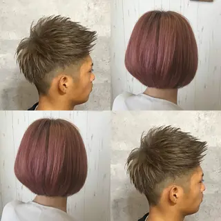 ショート メンズ SALOWIN心斎橋Suite店所属・ブリーチ毛にもできる 縮毛矯正|鷹司郎のヘアスタイル