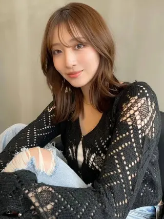 ロング 肌馴染みくすみカラー 花房 佑夏のヘアスタイル