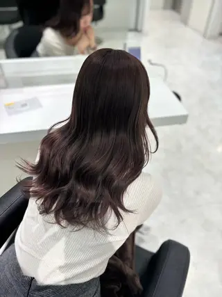 ロング カラー ブリーチなし透明感 ×縮毛矯正🤍ユウのヘアスタイル