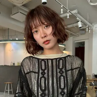 ショート 🌀渋谷ボブパーマ 🌀河野瑠太のヘアスタイル