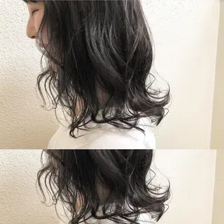 ミディアム カラー ツキノキ ミナのヘアスタイル