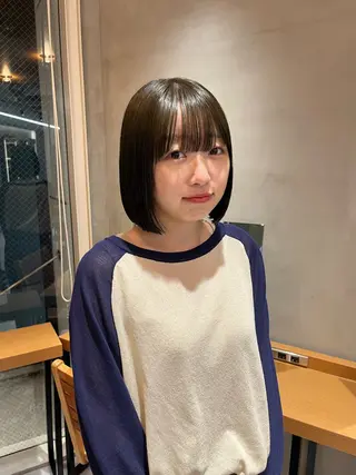 ミディアム カラー ボブ&透明感カラー ♡TOMOEのヘアスタイル