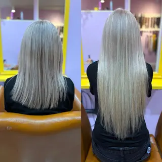 セミロング チビ編み込みエクステ どぅ〜す/YUIのヘアスタイル