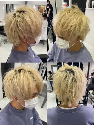 ショート カラー パーマ ヘアアレンジ メンズ 🔥メンズパーマ特 化🔥渡辺一翔🔥のヘアスタイル