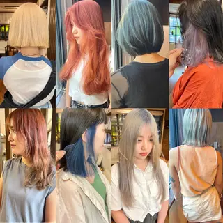 ミディアム カラー 髪質改善ｶﾗｰ ｹｱﾌﾞﾘｰﾁ/ﾀﾑのヘアスタイル