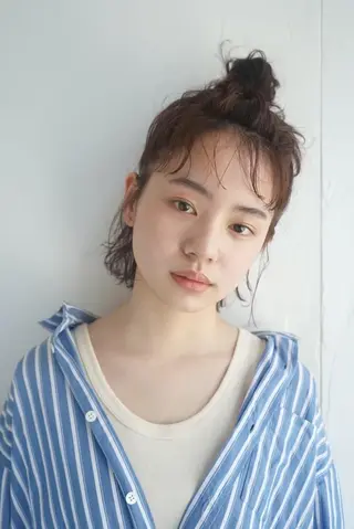 ミディアム ベージュ/髪質改善 新潟/万代/井上佑のヘアスタイル