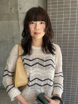 セミロング カラー benji 登戸所属・竹内 菜々子のヘアスタイル