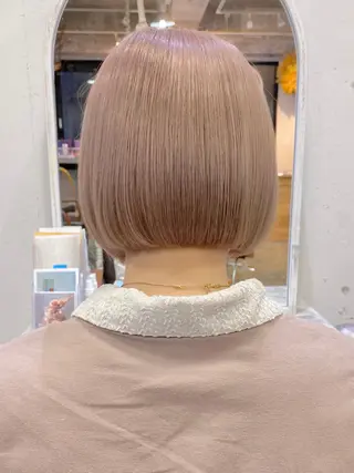 ミディアム カラー Piaコータロー ハイトーン&‪ボブのヘアスタイル