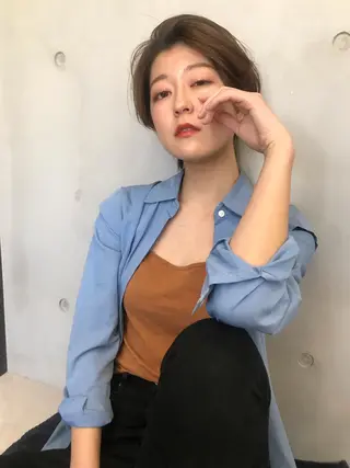 ショート カラー パーマ wezer所属・✨透明感カラー✨髪質 改善✨国分魚生のヘアスタイル