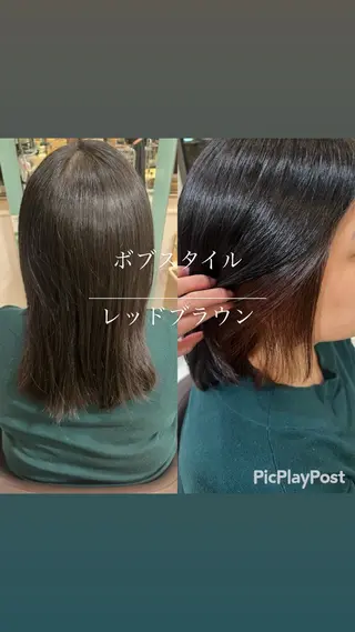 ミディアム 大人女性ぼかし メンズ強化🦙平作のヘアスタイル