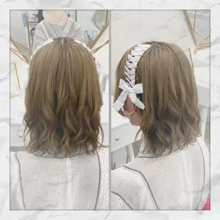 ミディアム ヘアアレンジ ヘアセット/着付け 𓇼 松本 夏美𓇼のヘアスタイル