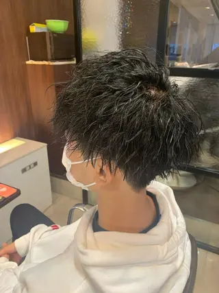 ミディアム メンズ メンズパーマ/難波/ 心斎橋　室園亮佑のヘアスタイル