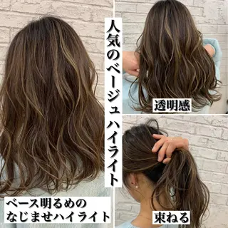 セミロング 🇺🇸ハイライト特 化美容師🇺🇸漆沢のヘアスタイル