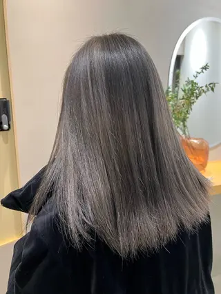 ミディアム カラー 垢抜けハイトーン×ブ ロウリストAZUKIのヘアスタイル