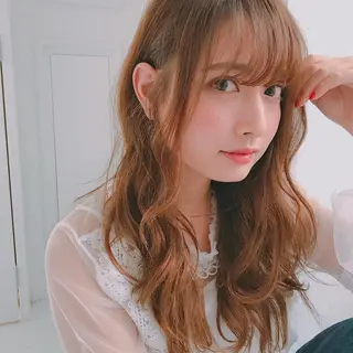 セミロング カラー くすみミルクティー／ ブラウン🪡TOWAのヘアスタイル