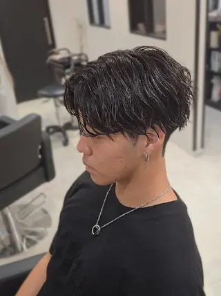 メンズ ミディアム Lapis 名古屋駅前店所属・LEN名古屋/パーマ 海外ヘア/メンズ特化のヘアスタイル