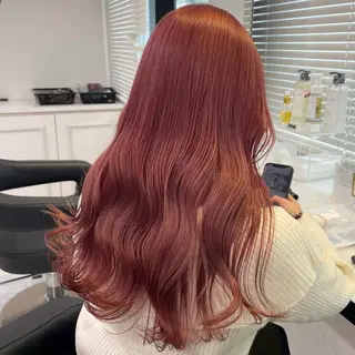 ロング カラー メンズ 💗愛され暖色💗 ピンク/レッド💗のヘアスタイル