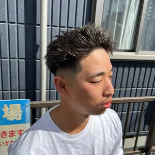 ショート カラー パーマ 豊崎 佑輔のヘアスタイル