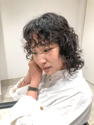 ミディアム パーマ センスをお届けします 大谷将生INFPのヘアスタイル