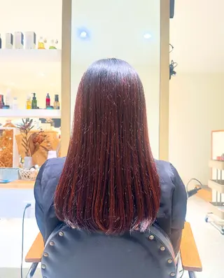 セミロング レイヤー/蟹江/ くすみカラー/川口のヘアスタイル