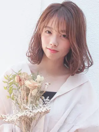 ミディアム カラー 髪質改善/レイヤー ストウシンゴのヘアスタイル