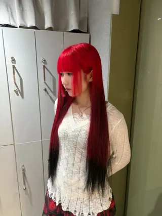 ロング カラー rilas博多所属・jyui/原宿 ハイトーン/デザインのヘアスタイル