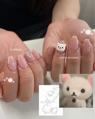 ネイル MINAMI໒꒱ Y2K、韓国ガーリーのネイルデザイン