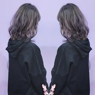 ミディアム カラー パーマ 細川 亮のヘアスタイル