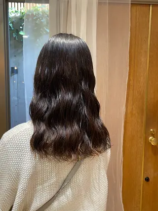 セミロング コテ巻き風/ボブ パーマ🌼杉田 萌恵のヘアスタイル