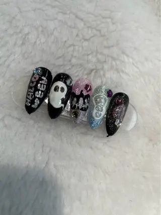 ネイル I-nailロング /ワンホン/キラキラのネイルデザイン