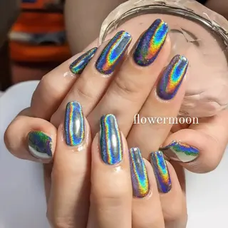 ネイル フラワー ムーンのネイルデザイン