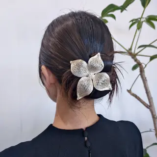 セミロング ヘアアレンジ ヘアアレンジ/透明感 カラー/AKARIのヘアスタイル