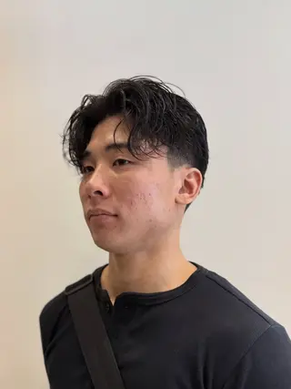 カラー パーマ メンズ ボブカット/ えのもとりきのヘアスタイル