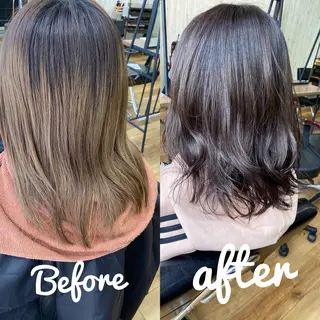 ミディアム カラー ヘアアレンジ マツエク・マツパ reverie【レヴリー】所属・夜23時まで予約🉑 reverieあきらのヘアスタイル