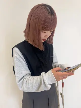 ミディアム カラー 韓国風スタイル 🍓MIZUKI🍓のヘアスタイル