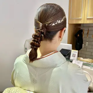 ミディアム カラー ヘアアレンジ 吉水 彩乃 /ボブ/透明感カラーのヘアスタイル