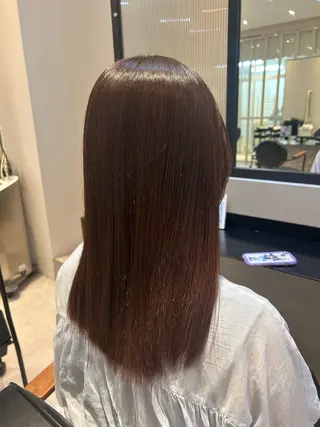 セミロング パーマ 縮毛矯正/カット/ 韓国ヘア/蛯原🍤のヘアスタイル