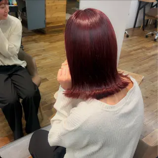 ミディアム カラー たにおか まなか /大阪/暖色カラーのヘアスタイル