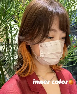 ミディアム 暖色ｶﾗｰ/ﾚｲﾔｰ ｶｯﾄ/Yunaのヘアスタイル