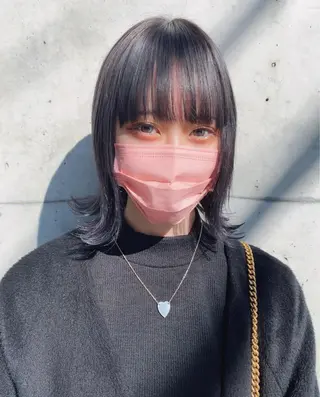 ミディアム カラー ヘアアレンジ 韓国レイヤーカット/ 儚げカラーチナツのヘアスタイル