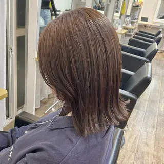 ミディアム カラー ブリーチなしベージュ /ヘアセット/ミユのヘアスタイル